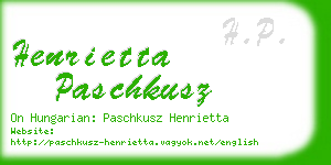 henrietta paschkusz business card